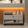 Gabinete Organizador com Uma Gaveta Pés em Rodizio Prisma - Jm3 Móveis:off White - 3