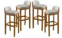 Ver imagem 1 de Conjunto 4 Banquetas Altas com Encosto Apoio para o Pés em Madeira Quadrada para Area Lazer Gourmet