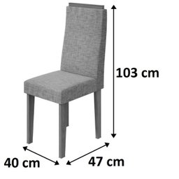 Kit 2 Cadeiras Dafne Lopas - Velvet Riscado /Imbuia Naturale - 2 Kit 2 Cadeiras Dafne Lopas - Velvet Riscado /Imbuia Naturale - 2