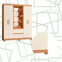 Ver imagem 5 de Guarda Roupa 4 Portas 2 Gavetas Quarto Olimpia Freijo com Off White - Albatroz