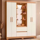Ver imagem 2 de Guarda Roupa 4 Portas 2 Gavetas Quarto Olimpia Freijo com Off White - Albatroz