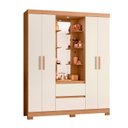 Ver imagem 1 de Guarda Roupa 4 Portas 2 Gavetas Quarto Olimpia Freijo com Off White - Albatroz
