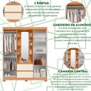 Ver imagem 4 de Guarda Roupa 4 Portas 2 Gavetas Quarto Olimpia Freijo com Off White - Albatroz