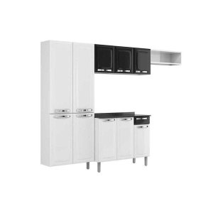 Cozinha Completa Rose 10 Portas Itatiaia - Preto/Branco