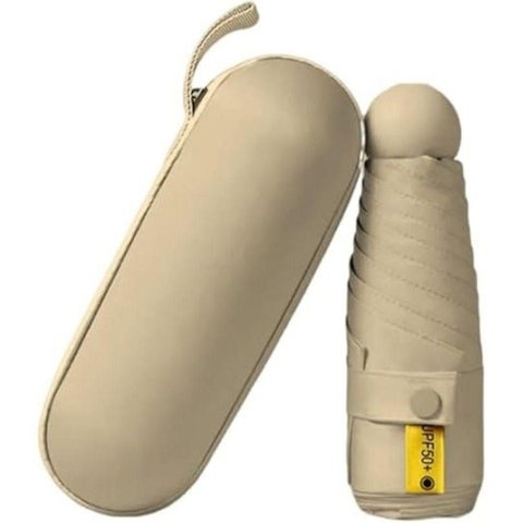 Guarda Chuva Automático Oem Abre e Fecha em Poliéster Aço Fibra de Vidro 100cm Bege Unissex