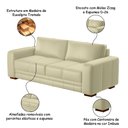 Ver imagem 3 de Sofá Decorativo Sala de Estar Champions 3 Lugares 200cm Couro Tiza - Mozzelar