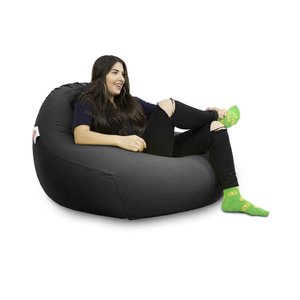 Puff Seth Preto  -  Puff sensorial super confortável em tecido poliamida