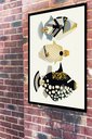Ver imagem 1 de Quadro Decorativo Trio Peixes Abstrato - 70x50cm:moldura Preta