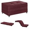 Puff Cama Solteiro Dobravel com Rodízios  Lindecor Cor Bordo - 1
