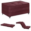 Ver imagem 1 de Puff Cama Solteiro Dobravel com Rodízios Lindecor Cor Bordo