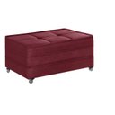 Ver imagem 2 de Puff Cama Solteiro Dobravel com Rodízios  Lindecor Cor Bordo