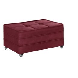 Puff Cama Solteiro Dobravel com Rodízios  Lindecor Cor Bordo - 2