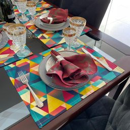 Kit 6 Guardanapo em Jacquard Marsala e Marrom 40x40cm - 3