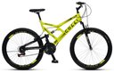 Ver imagem 1 de Bicicleta GPS 148 Dupla Suspensão e Freios V-Brake, Aro 26 Aero, 36 Raias, 21 Marchas Colli Amarelo