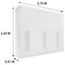 Ver imagem 3 de Roupeiro 6 Portas 6 Gavetas sem Pés da Vinci Plus - D' Doro Cinamomo/off White
