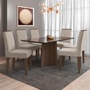 Ver imagem 2 de Mesa de Jantar Ana 160x90 com 6 Cadeiras Amanda Imbuia/Preto/Bege - PR Móveis