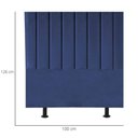 Ver imagem 4 de Cabeceira Estofada Cama Solteiro 100 Cm Maya Veludo e Frame Azul Marinho