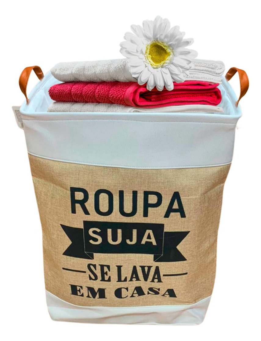 Cesto de Roupa Suja Dobrável Organizador Lavanderia com Alça - 2