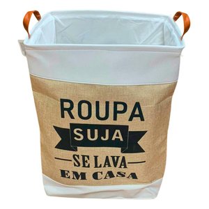 Cesto de Roupa Suja Dobrável Organizador Lavanderia com Alça
