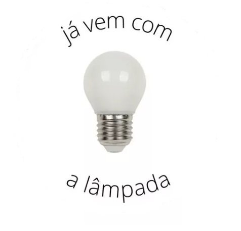 LUMINÁRIA PENDENTE BALÃO BRANCO + LÂMPADA DE LED - 4