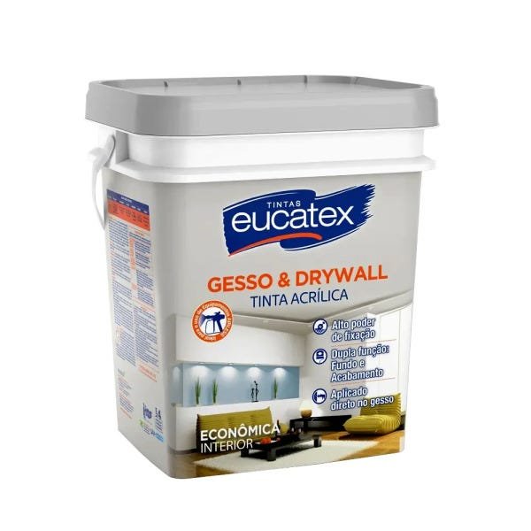 Eucatex Gesso e Drywall 18 litros Branco - 1