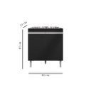 Ver imagem 2 de Balcão para Cooktop Andreia 4 ou 5 Bocas Preto C/tampo - Ajl Móveis