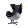 Poltrona Decorativa Egg Chair MP4 SN 88 Branco/Vermelho - Gran Belo - 1