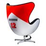 Poltrona Decorativa Egg Chair MP4 SN 88 Branco/Vermelho - Gran Belo - 5