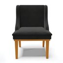 Ver imagem 7 de Cadeira De Jantar Veludo Preto Base Fixa Madeira Castanho