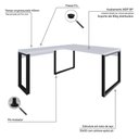 Ver imagem 3 de Mesa em L Diretor 150x160x75cm Yon Branco Tx/est.preta
