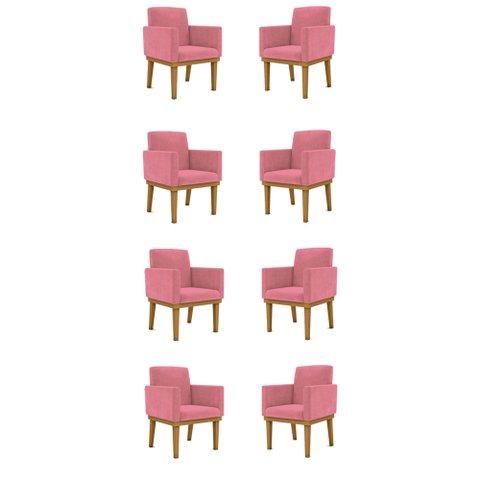 Kit 8 Poltronas Decorativa Reforçada Oferta - Balaqui Decor Cor:Rosa