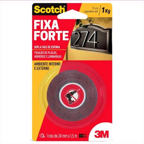 3M Fita Fixa Forte Externa ref.4411 Dupla Face 24mm x1,5m