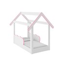 Ver imagem 2 de Cama Montessoriana Infantil Montessoriana DJD Móveis MC060 Formato Casinha Branca/Rosa