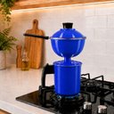 Ver imagem 1 de Cuscuzeira Individual Pequena com Cabo Panela:Azul