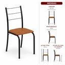 Ver imagem 2 de Conjunto Mesa Jantar 4 Lugares Belize Base Nexus Aço com 4 Cadeiras:Preto Off White
