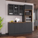 Ver imagem 3 de Armário de Cozinha Modulada Compacta Fidelitá Nara 100% MDF 3 Peças 190cm 10 Portas 2 Gavetas com