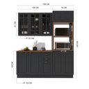 Ver imagem 2 de Armário de Cozinha Modulada Compacta Fidelitá Nara 100% MDF 3 Peças 190cm 10 Portas 2 Gavetas com
