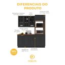 Ver imagem 5 de Armário de Cozinha Modulada Compacta Fidelitá Nara 100% MDF 3 Peças 190cm 10 Portas 2 Gavetas com