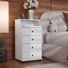 Mesa de Cabeceira com Gavetas Apoio Lateral para Cama Box Gaveteiro Estreito Alto Móveis para Quarto - 1