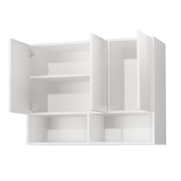 Armario Aéreo Organizador Multiuso Quarto Sala Bela 3 Portas:Cinza - 5
