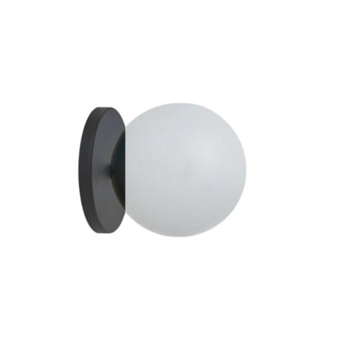 Arandela Moderna Globo de Vidro Sala Corredor Quarto Lavabo Arevo Iluminação Jabuticaba Vidro Leitos