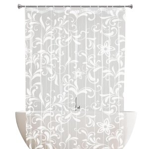 1 Cortina Box Banheiro Pvc Estampada Antimofo Ilhós M2 2,00m