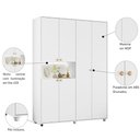 Ver imagem 4 de Armário de Quarto 6 Portas Multiuso com Prateleira