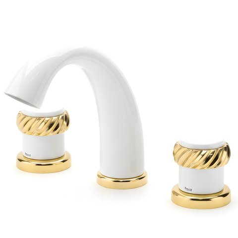 Misturador de Mesa Deca Village Bica Baixa Dourado e Branco - 1875e77dobr