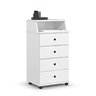 Mesa de Cabeceira 4 Gavetas com Nicho Luxo Ii New:branco - 1