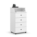 Ver imagem 1 de Mesa de Cabeceira 4 Gavetas com Nicho Luxo Ii New:branco