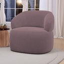 Ver imagem 3 de Kit 02 Poltronas Orgânicas Giratória Living Glee Veludo Rosê - Desk Design