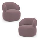 Ver imagem 1 de Kit 02 Poltronas Orgânicas Giratória Living Glee Veludo Rosê - Desk Design