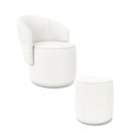Ver imagem 2 de Poltrona e Puff Redondo Orgânico para Sala Malu Bouclê Off White M11 - D'Rossi