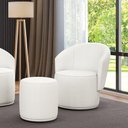 Ver imagem 1 de Poltrona e Puff Redondo Orgânico para Sala Malu Bouclê Off White M11 - D'Rossi